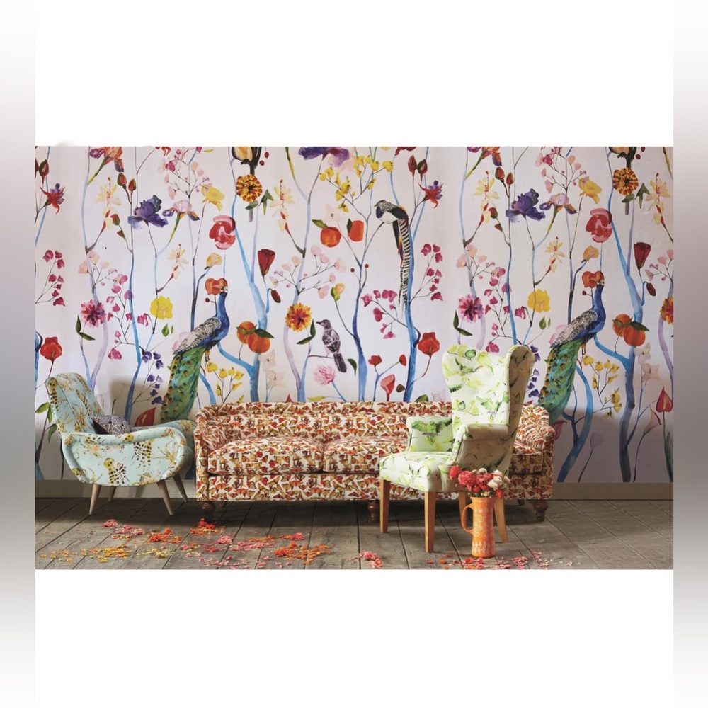 New Anthropologie Home Decor Voutsa Garden Chinoiserie Mural Wallpaper 9’x9’